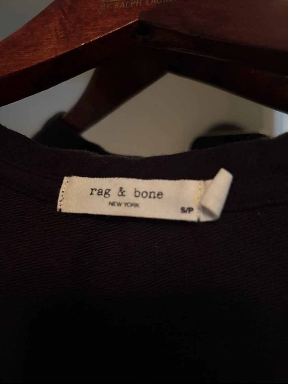 rag & bone Black Ribbed knit v neck Tee long dress
